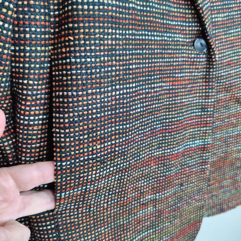 Vintage Giancarlo Ferrari 100% Silk Tweed Blazer S Multicolor 90s Art Teacher